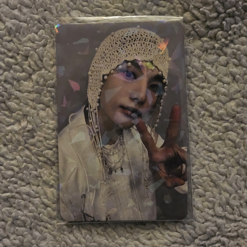 Collectible Photo Card Featuring Portrait with Crocheted Beanie